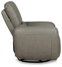 Eve Light Gray Lthr/vinyl Power Swivel Glider Recliner