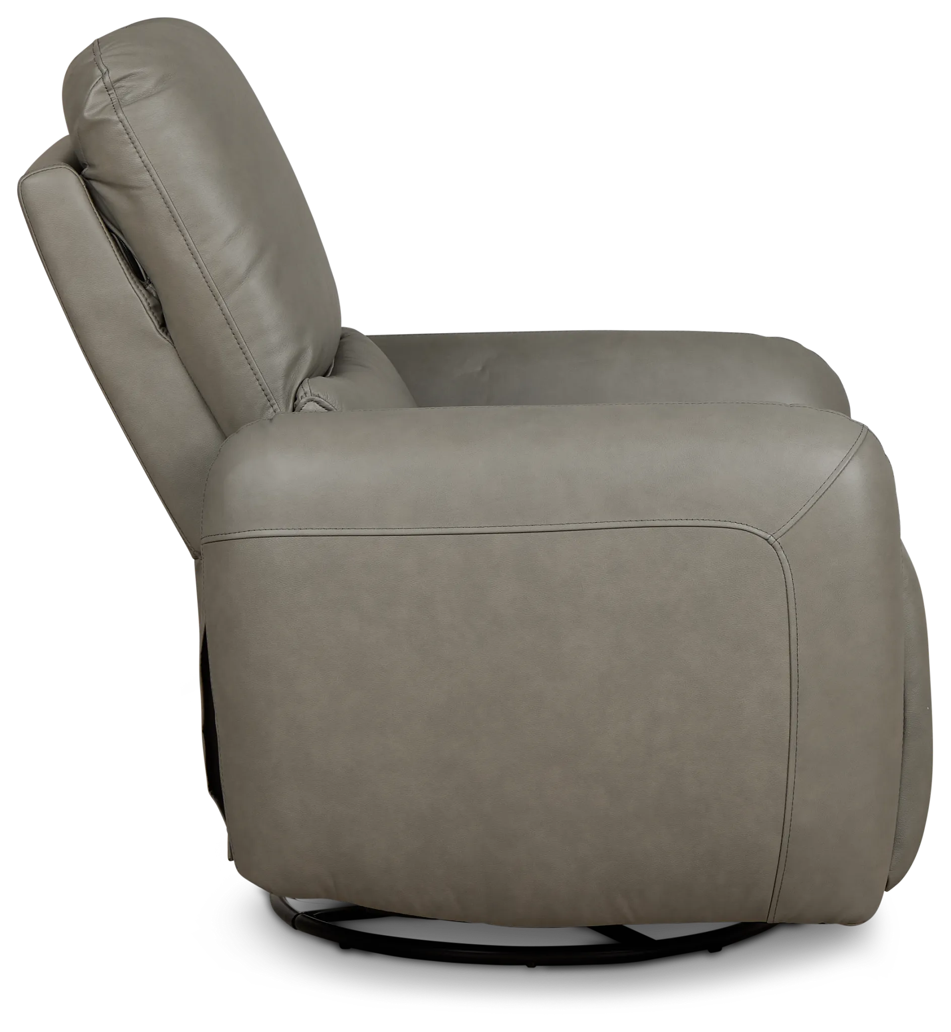 Eve Light Gray Lthr/vinyl Power Swivel Glider Recliner