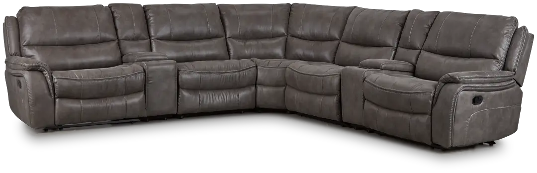 Dober Dark Gray Micro Large Dual Manually Reclining Two-arm Sectional Dober Dark Gray Micro Large Dual Manually Reclining Two-arm Sectional