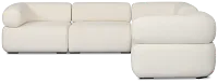 Celeste Light Beige Fabric 5-piece Modular Sectional With Armless Ottoman