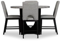 Oxford Two-tone High Table & 4 Upholstered Barstools