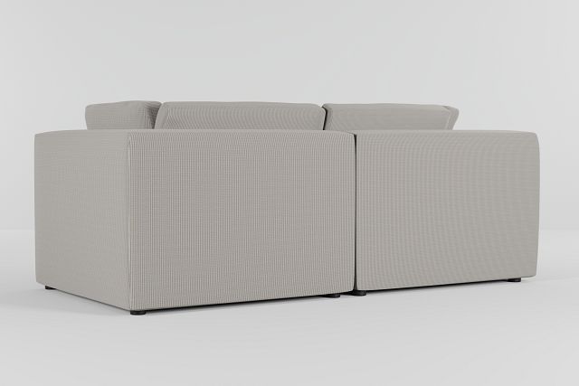 Destin Lucy Light Beige Fabric 2-piece Modular Sofa
