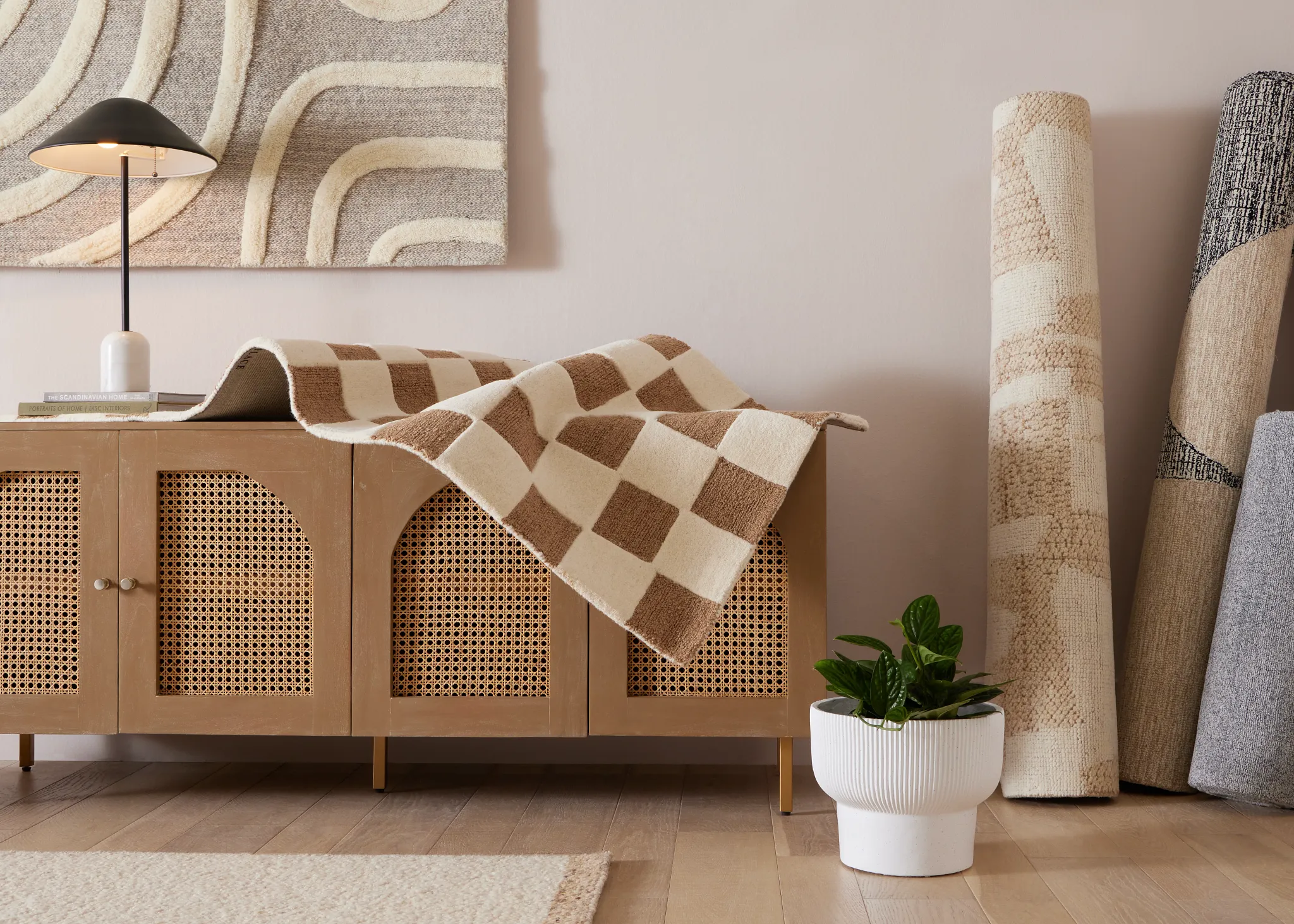 Checka White 2x7 Runner