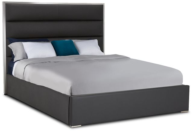 Cortina Gray Uph Platform Bed