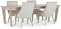 Boca Grande Light Tone Table & 4 Curved Chairs