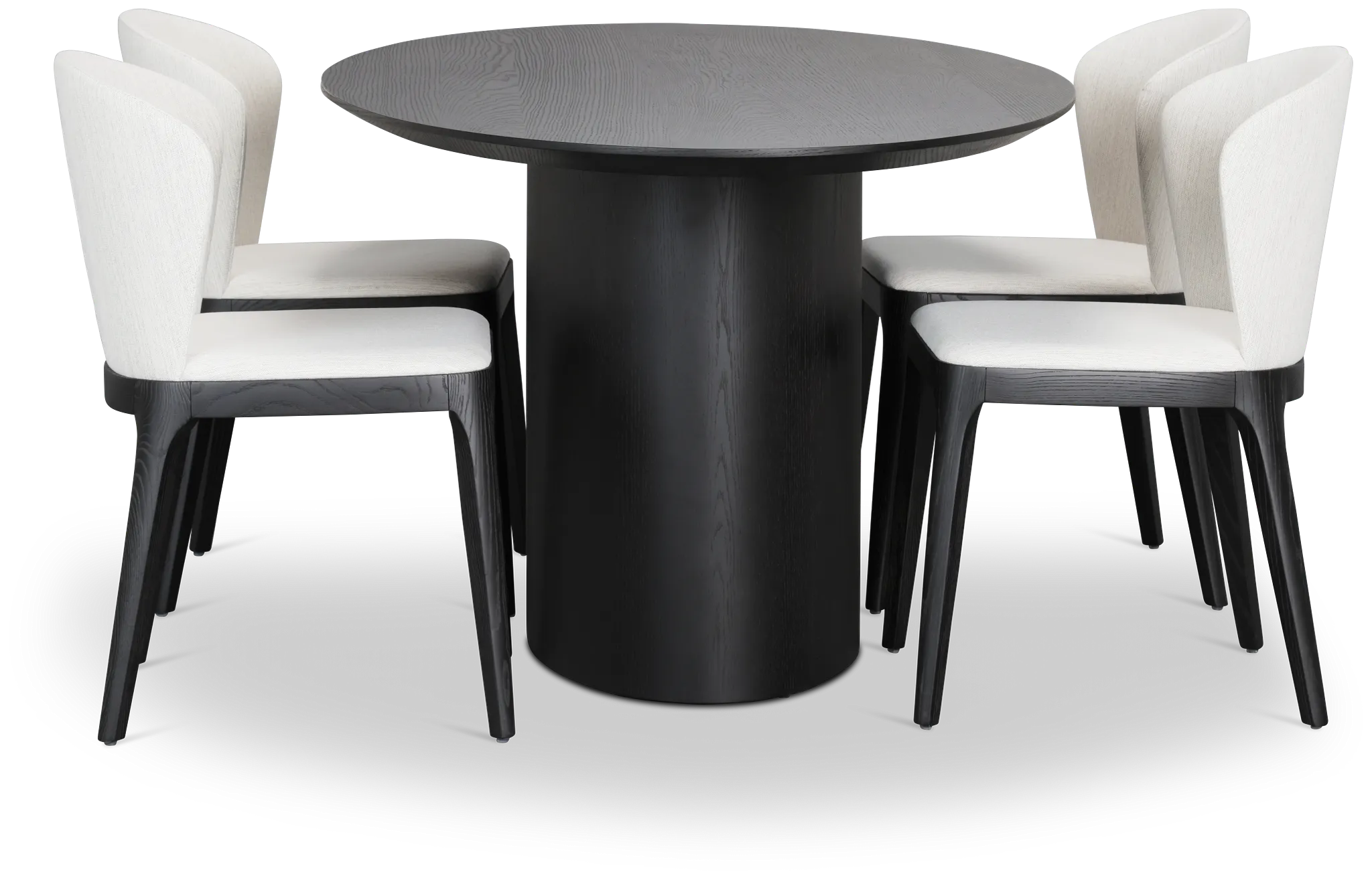 Nomad Black 78" Oval Table & 4 Light Beige Chairs W/ Black Legs