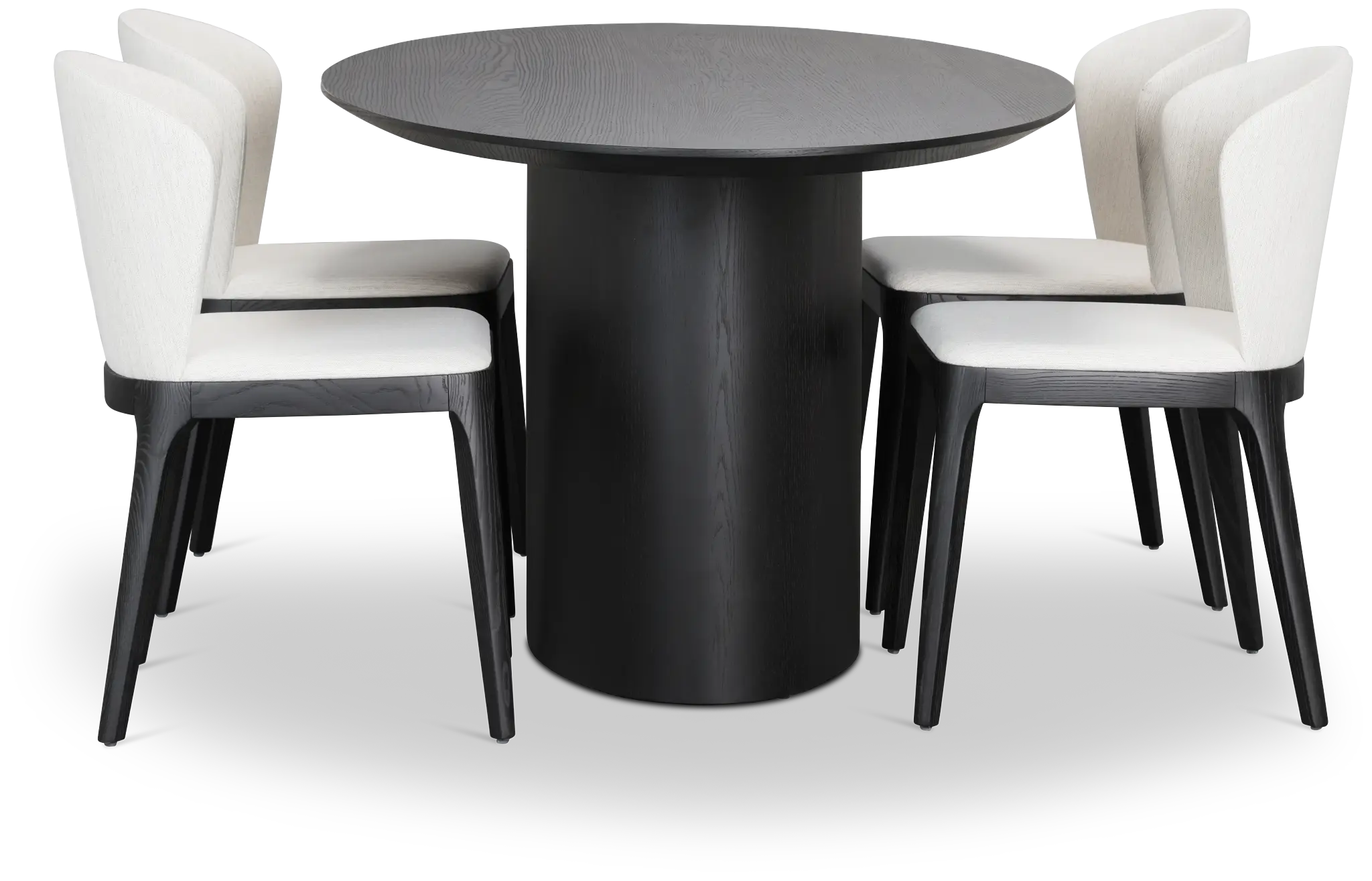 Nomad Black 78" Oval Table & 4 Light Beige Chairs W/ Black Legs Nomad Black 78" Oval Table & 4 Light Beige Chairs W/ Black Legs