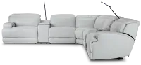 Reign Gray Lthr/vinyl Large Triple Power Reclining Two-arm Sectional