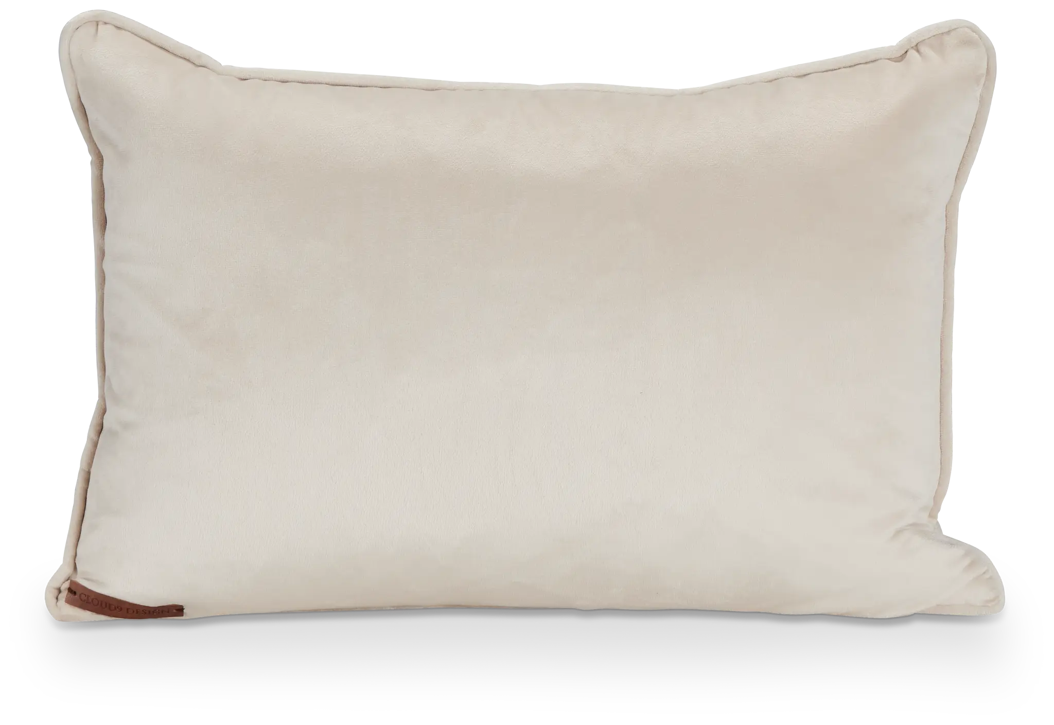 Lara Beige Velvet Lumbar Accent Pillow Lara Beige Velvet Lumbar Accent Pillow