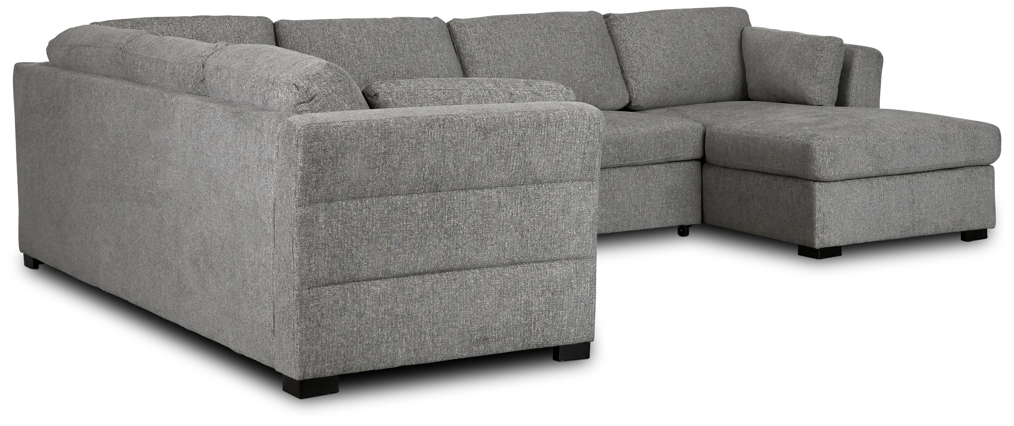 Amber Dark Gray Fabric Large Right Chaise Storage Sleeper Sectional