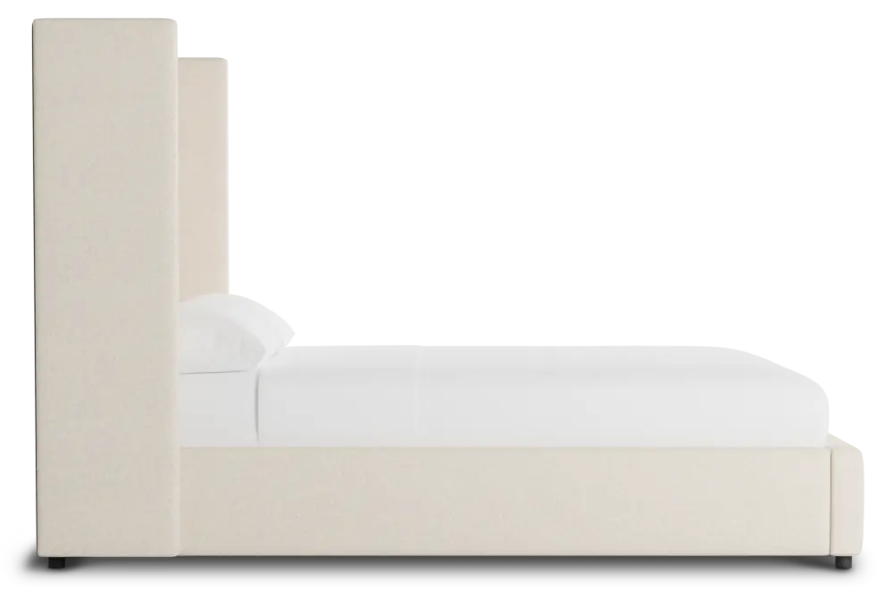 Captiva Merino Light Beige 60" Upholstered Shelter Bed Captiva Merino Light Beige 60" Upholstered Shelter Bed