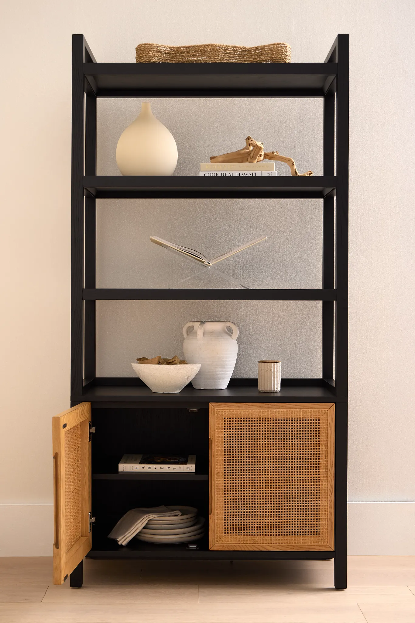 Pacific Black Woven Bookcase