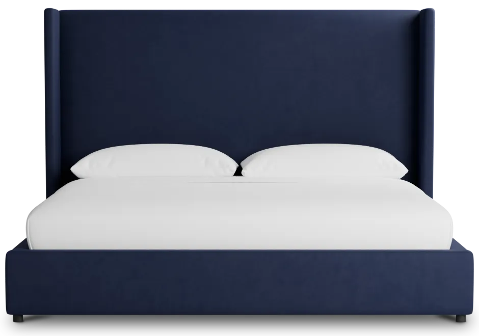 Captiva Joya Dark Blue 60" Upholstered Shelter Bed