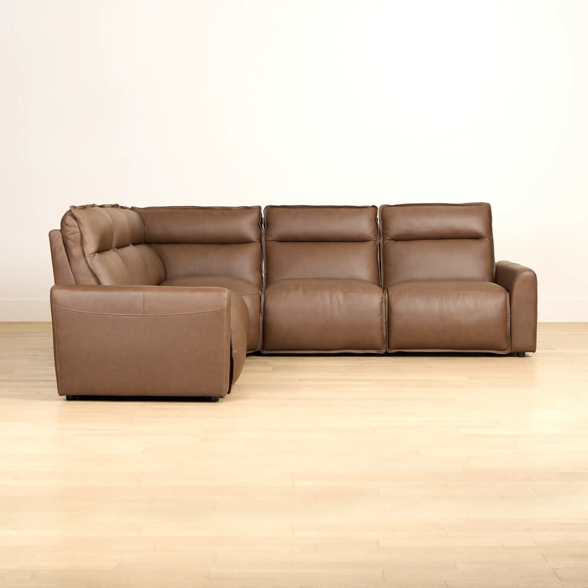 Edison Dark Brown Lthr/vinyl Small Dual Power Reclining Two-arm Sectional Edison Dark Brown Lthr/vinyl Small Dual Power Reclining Two-arm Sectional