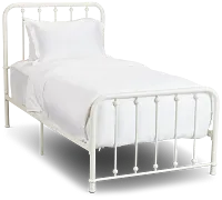 Rory White Metal Panel Bed