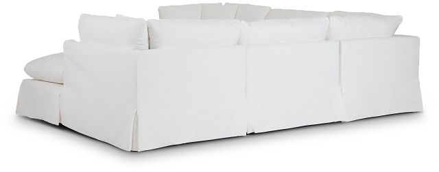 Raegan White Fabric Small Right Chaise Sectional (4)