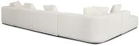 Catalina White Fabric Large Right Chaise Sectional