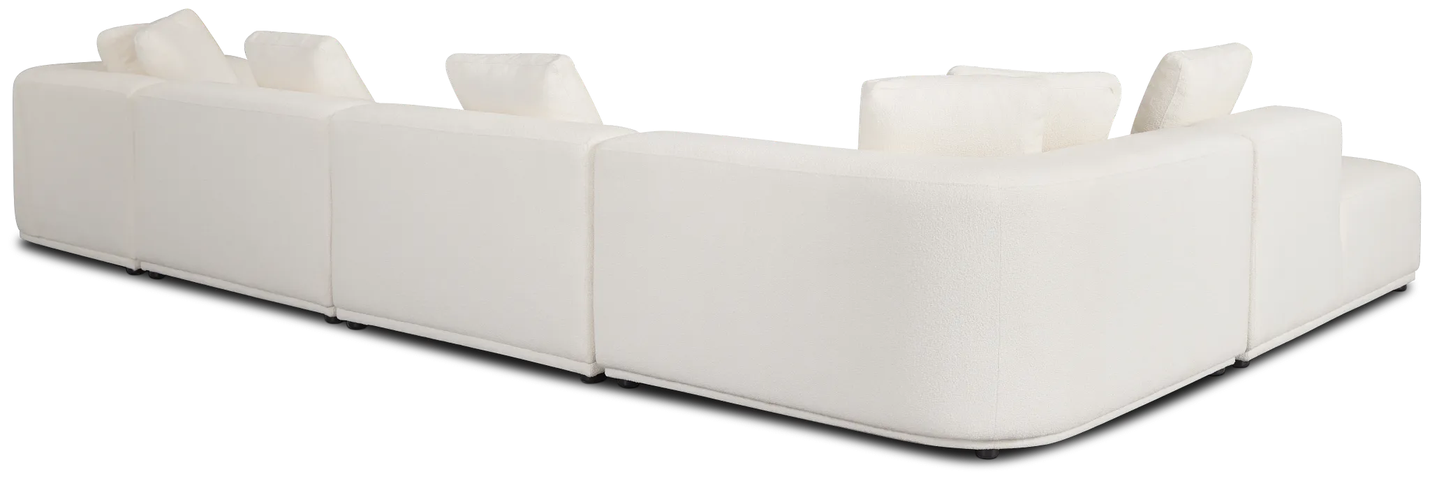 Catalina White Fabric Large Right Chaise Sectional