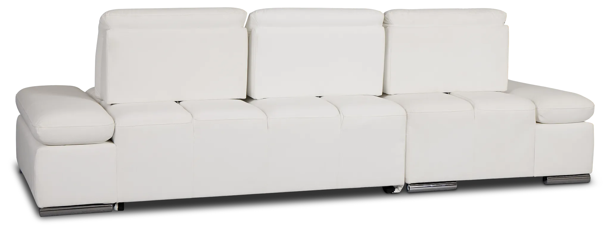 Eden White Micro Left Chaise Sleeper Sectional