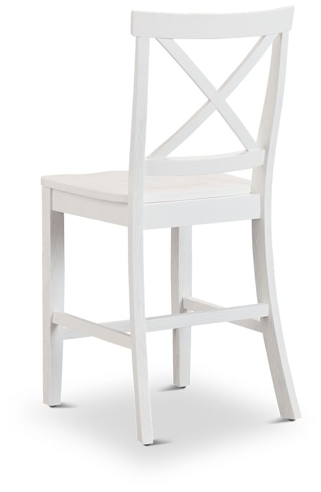 Woodstock White 24" Wood Barstool