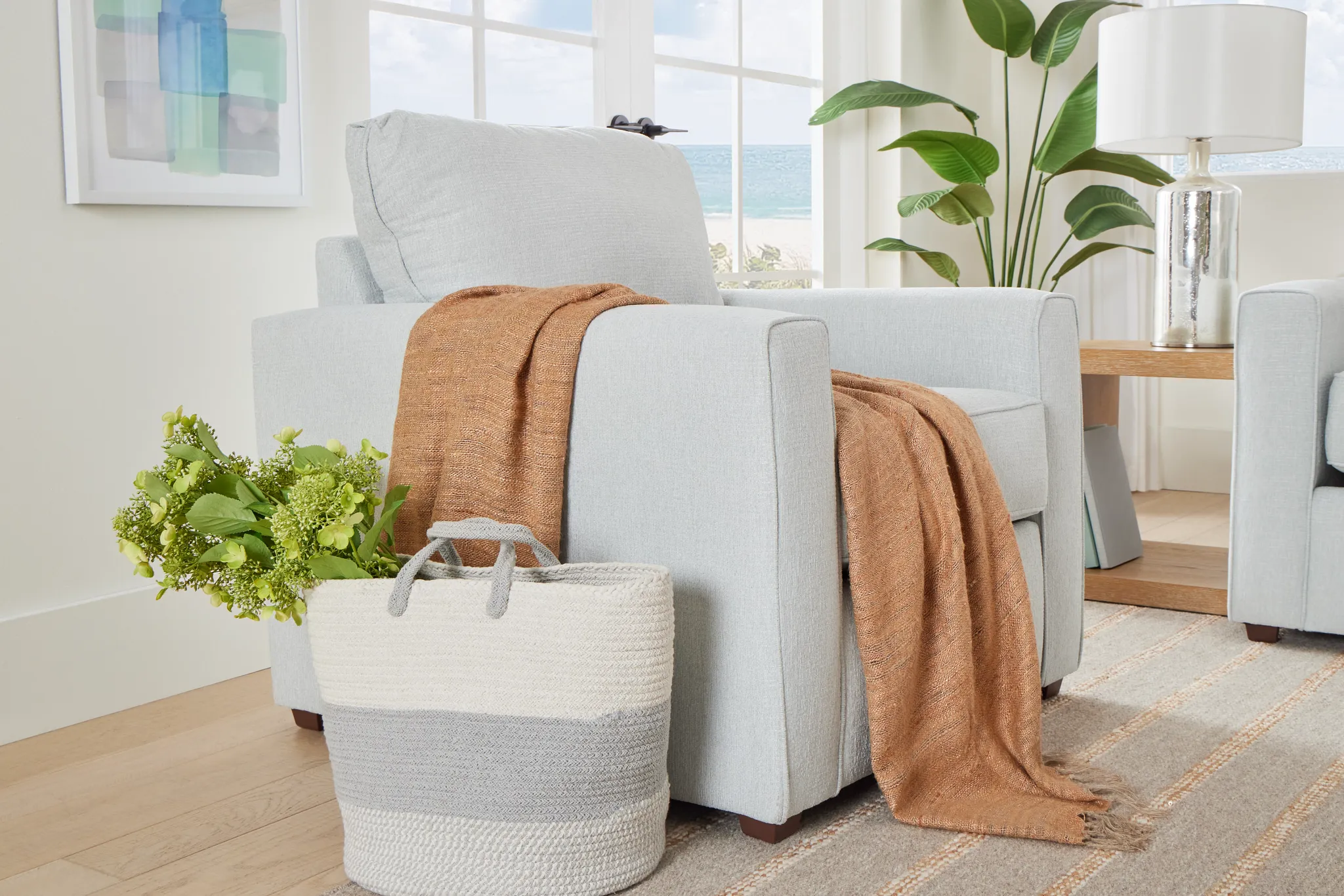 Avalon Light Blue Fabric Chair