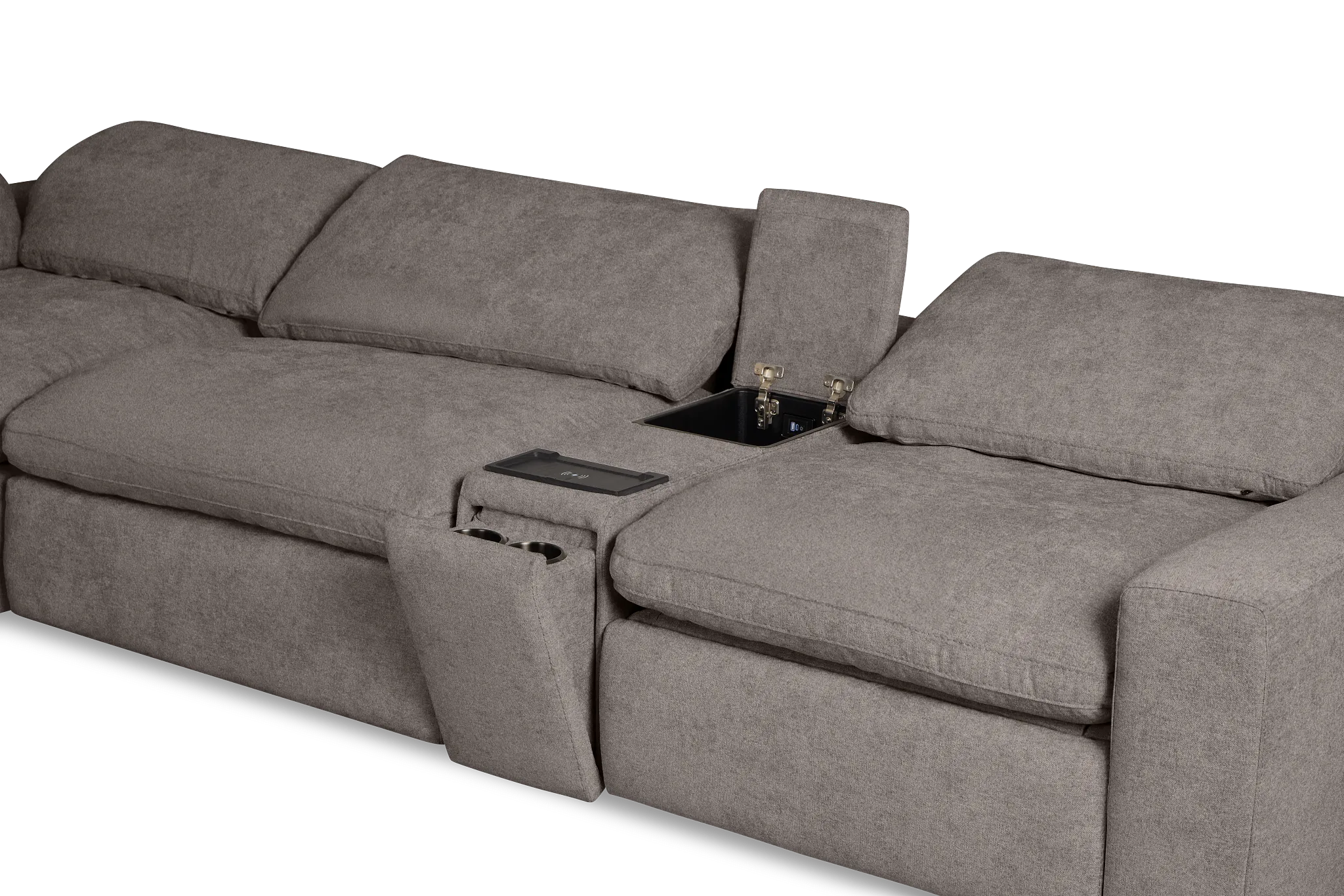 Drift Dark Gray Fabric Large Left Bumper Power Reclining Sectional