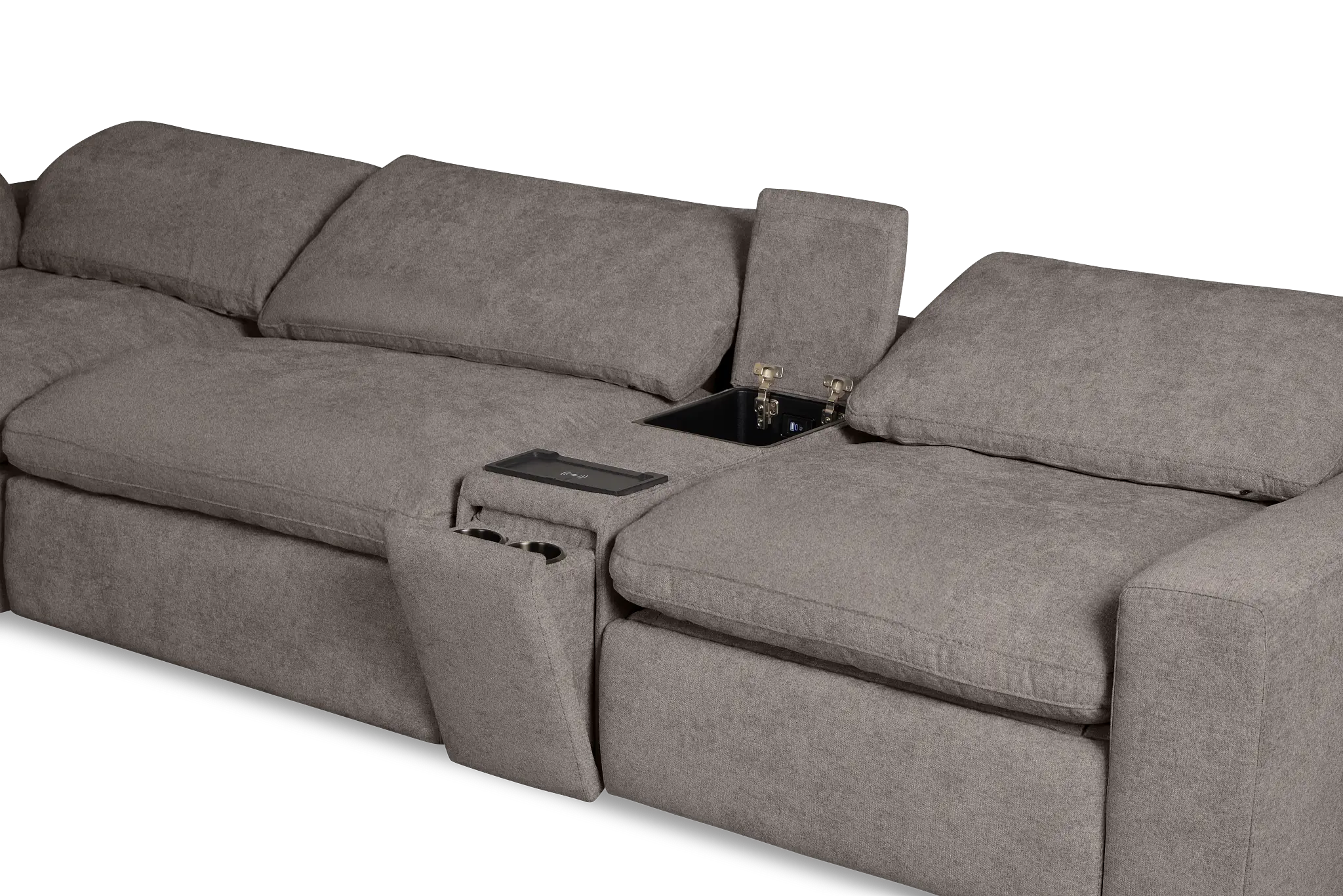 Drift Dark Gray Fabric Large Left Bumper Power Reclining Sectional Drift Dark Gray Fabric Large Left Bumper Power Reclining Sectional