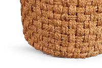 Hari Light Brown Round Accent Pouf