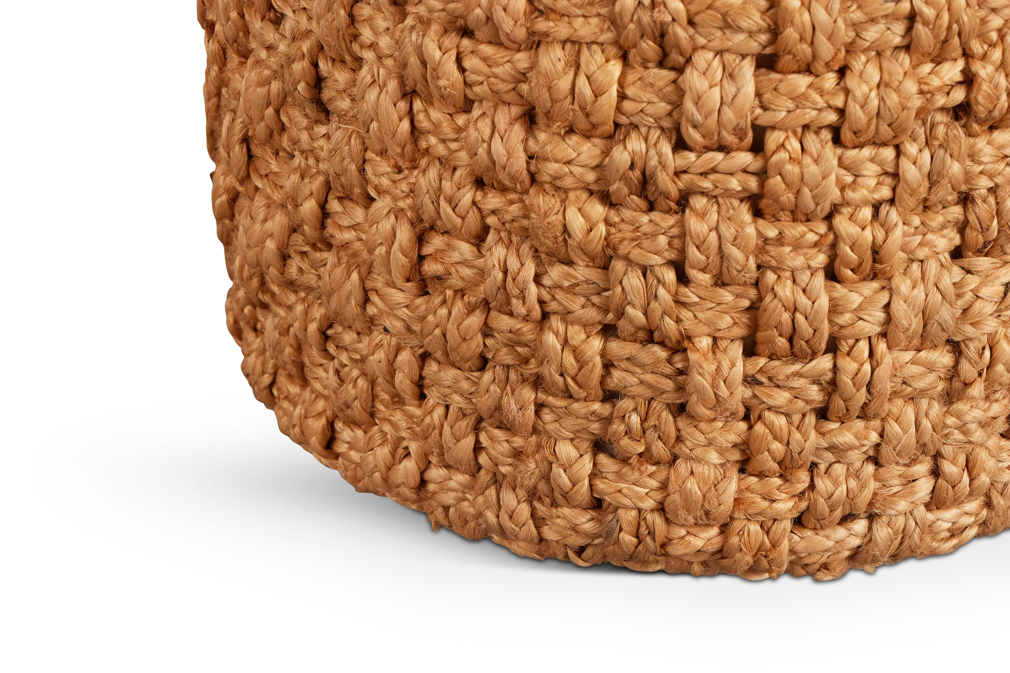 Hari Light Brown Round Accent Pouf