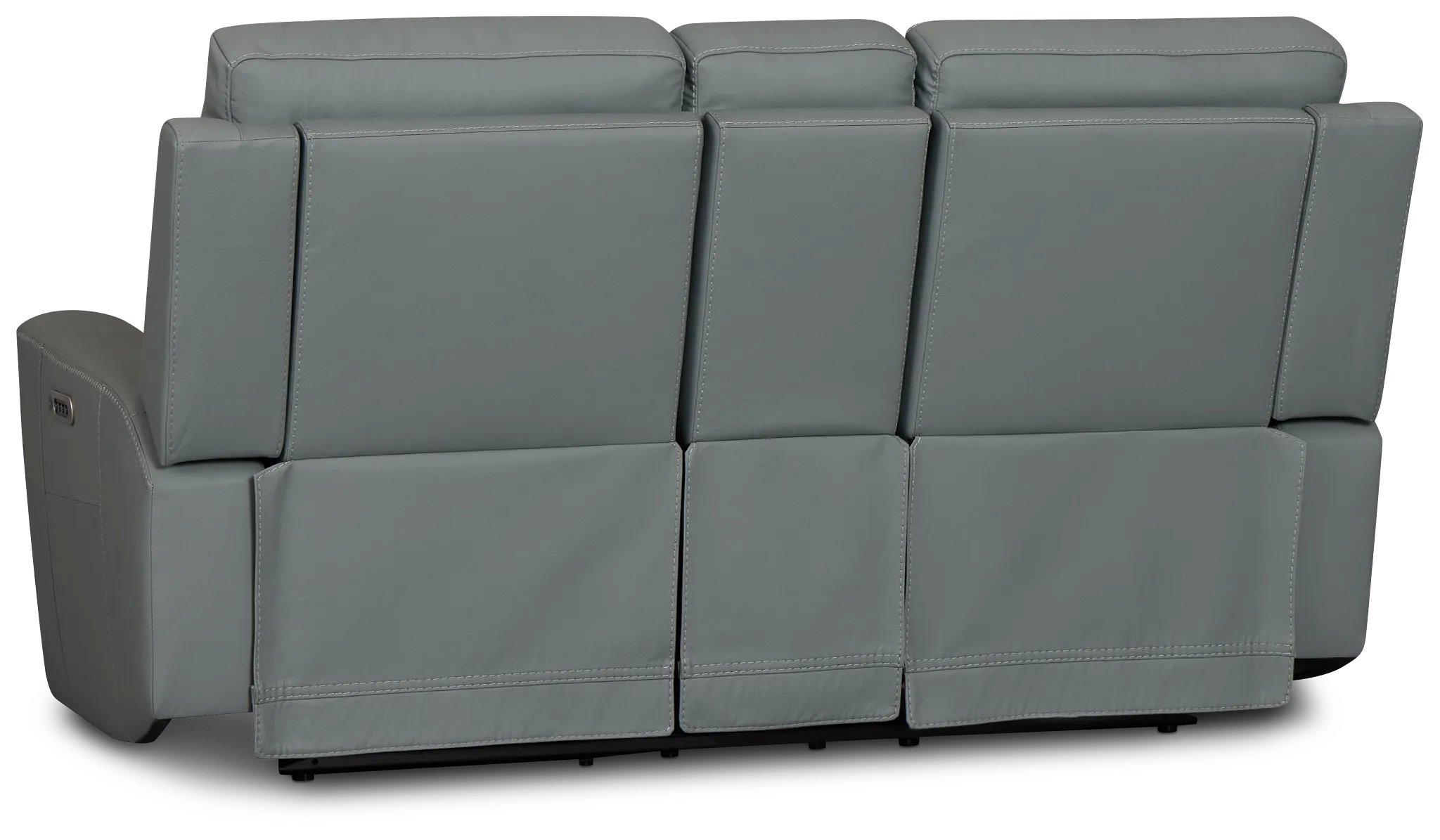 Flexsteel Sterling Blue Lthr/vinyl Power Reclining Loveseat