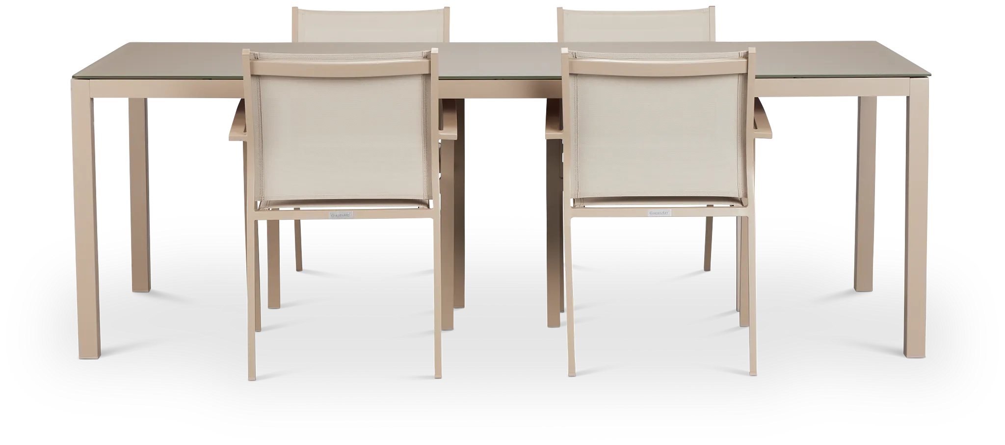 Lisbon Khaki 86" Rectangular Table & 4 Chairs