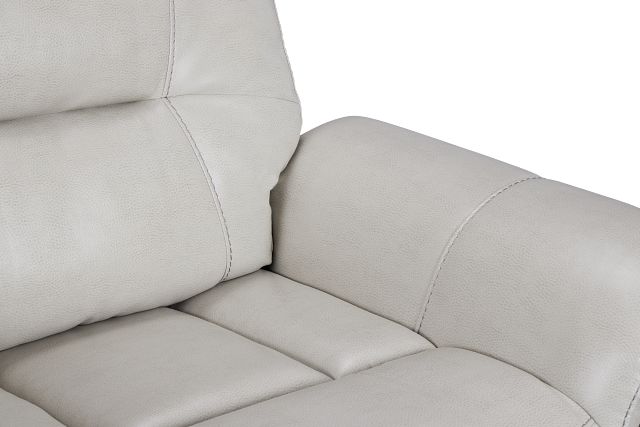 Toby2 Light Gray Micro Power Recliner With Power Headrest