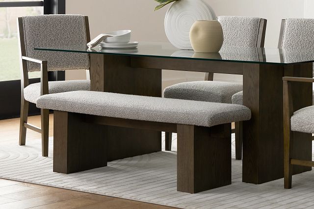 Vance Light Tone Upholstered Dining Bench