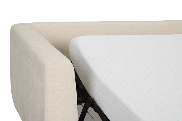 Indie Beige Fabric Memory Foam Sleeper