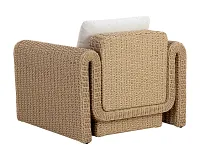 Makel Light Beige Ivory Cushioned Arm Chair
