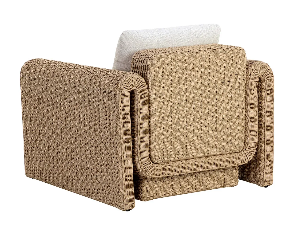 Makel Light Beige Ivory Cushioned Arm Chair