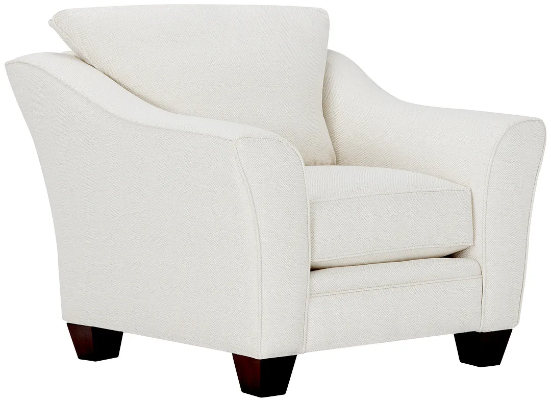 Avery White Fabric Chair
