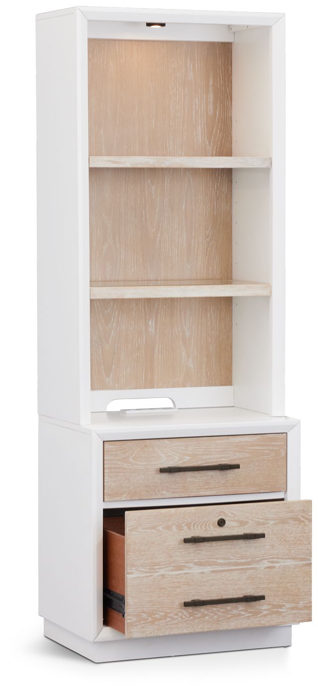 Boca Grande Two-tone File Cabinet With Hutch
