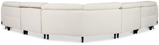 Zuri White Velvet Small Two-arm Power Reclining Sectional