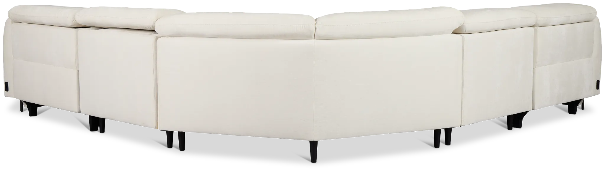 Zuri White Velvet Small Two-arm Power Reclining Sectional