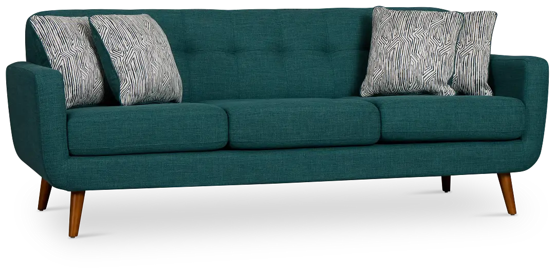 Raya Dark Teal Fabric Sofa Raya Dark Teal Fabric Sofa