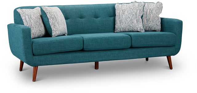 Raya Dark Teal Fabric Sofa