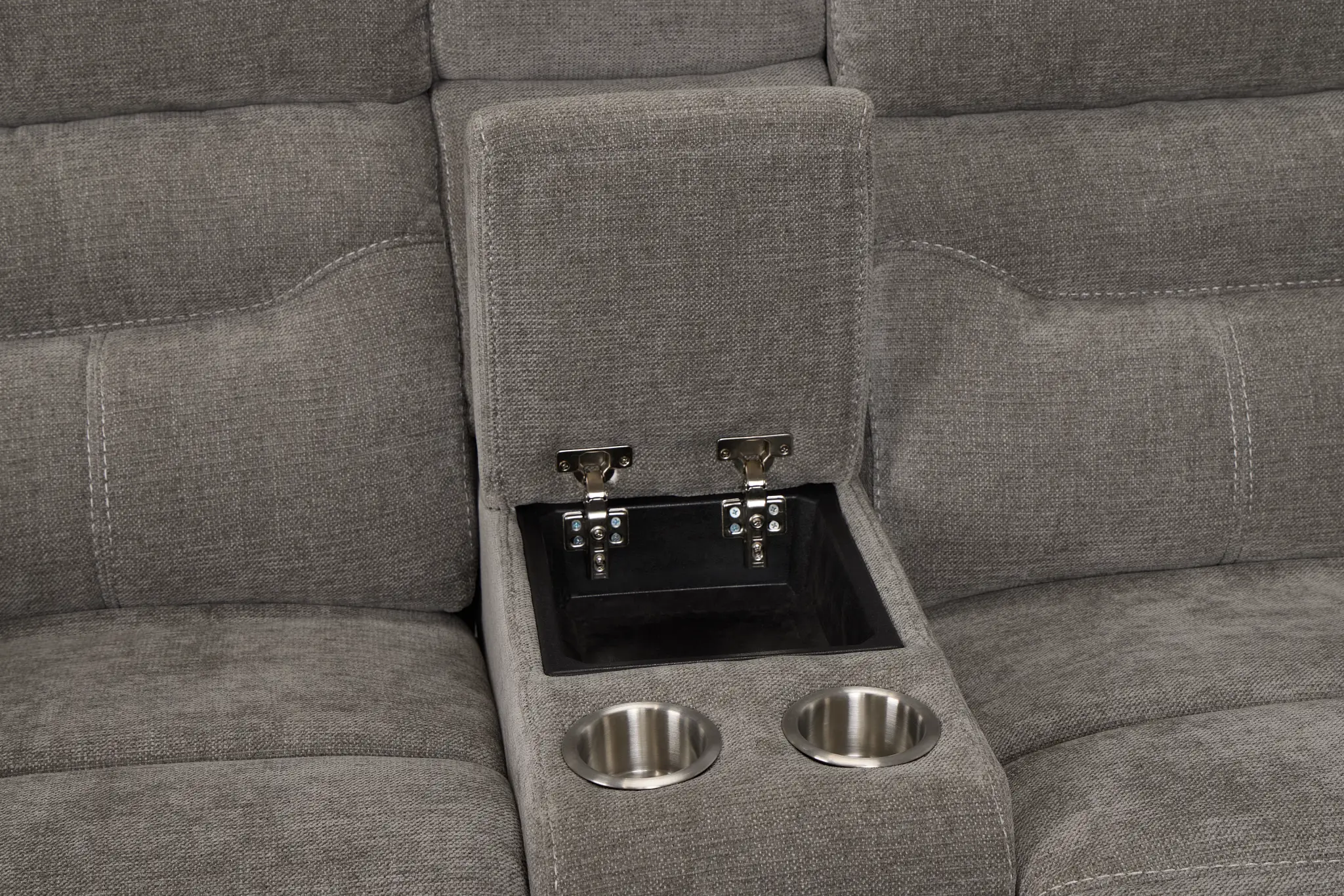 Travis Gray Fabric Power Reclining Console Loveseat Travis Gray Fabric Power Reclining Console Loveseat