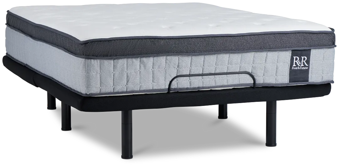 Rest & Renew By Zinus Pocket Innerspring 14" Deluxe Adjustable Mattress Set