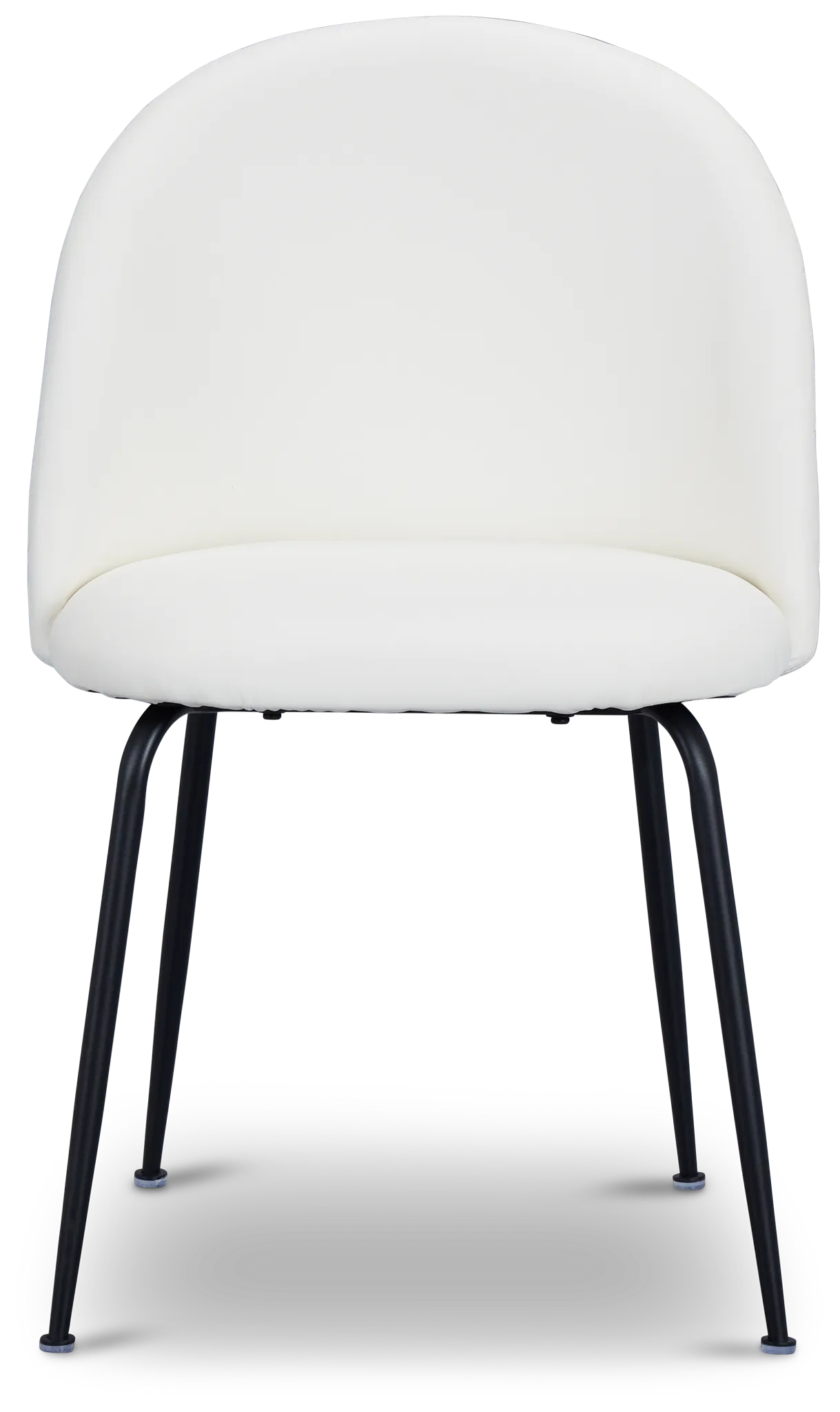 Capri White Micro Upholstered Side Chair W/ Black Legs