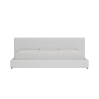 Grayton Suave White 44" Upholstered Platform Bed