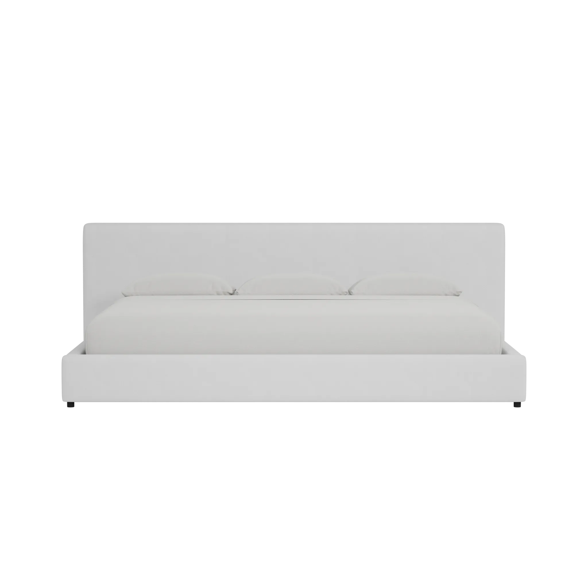 Grayton Suave White 44" Upholstered Platform Bed