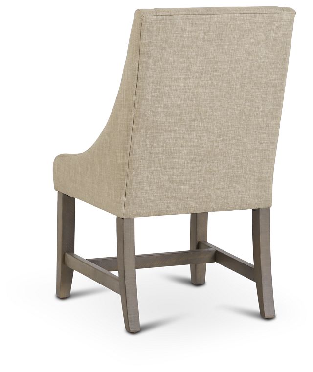 Taryn Light Taupe Upholstered Arm Chair (4)