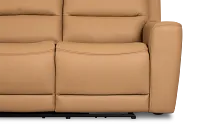 Wilder Brown Leather Power Reclining Sofa W/ Power Headrest