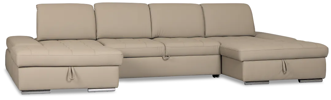 Eden Gray Micro Double Chaise Sleeper Storage Sectional